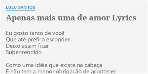 eu gosto tanto de você letra|Apenas Mais Uma de Amor .